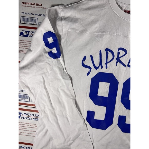 Supreme 99 Long Sleeve Football Top 'Stone' 24SS Sz XL - Picture 4 of 5